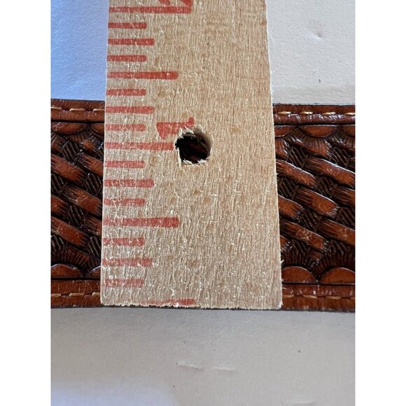 Vintage 80s Nocona woven leather concho handtooled belt western rockabilly 46 - Picture 14 of 16